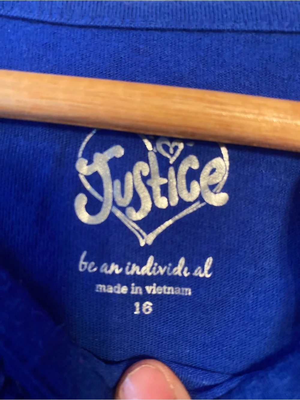 Justice Girls Size 16 Blue Sequin Believe Peace Long Sleeve Top